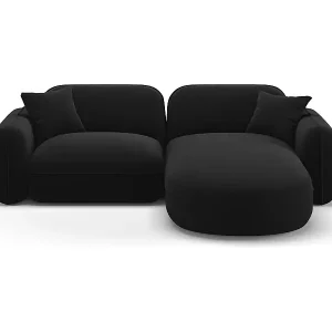 CXL by Christian Lacroix - 3-Sitzer modulares Ecksofa rechts "Lucien" Sitzer aus Samt schwarz - 230x165x70cm Solange Der Vorrat Reicht
