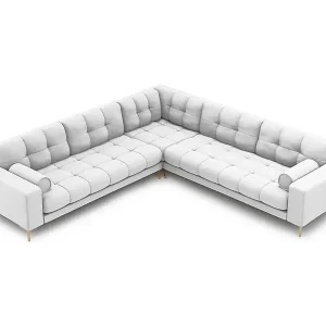Cosmopolitan Design - 6-Sitzer wendbares Ecksofa "Bali" aus strukturiertem Stoff hellgrau - 256x256x75cm Jetzt Bestellen