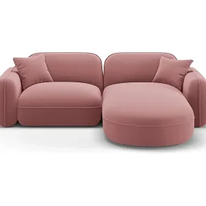 Sofort Bestellen CXL by Christian Lacroix - 3-Sitzer modulares Ecksofa rechts "Lucien" Sitzer aus Samt lachs - 230x165x70cm
