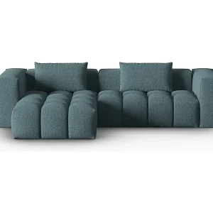 CXL by Christian Lacroix - 3-Sitzer modulares Ecksofa links "Lorella" Sitzer aus strukturiertem Stoff hellblau - 260x145x70cm Sonderaktion