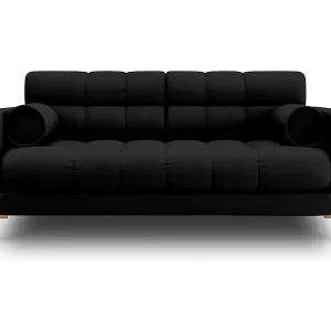 Sofort Bestellen Cosmopolitan Design - 2-Sitzer Sofa "Bali" aus strukturiertem Stoff schwarz - 152x92x75cm