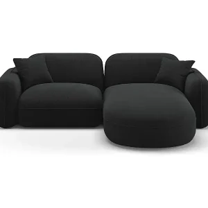 CXL by Christian Lacroix - 3-Sitzer modulares Ecksofa rechts "Lucien" Sitzer aus Samt anthrazit - 230x165x70cm Schnäppchen