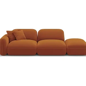 Abverkauf CXL by Christian Lacroix - 3-Sitzer modulares Sofa rechts "Lucien" Sitzer aus Samt terrakotta - 295x90x70cm