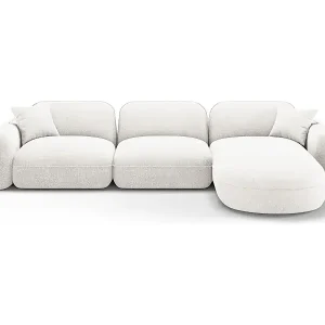 Garantierte Lieferung CXL by Christian Lacroix - 4-Sitzer modulares Ecksofa rechts "Lucien" Sitzer aus Samt elfenbein - 320x165x70cm