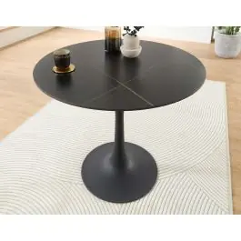 Preisreduziert Küchentisch Josh - Ø90x75cm - schwarzer Marmor