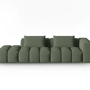 Preisknaller CXL by Christian Lacroix - 3-Sitzer modulares Sofa links "Lorella" Sitzer aus strukturiertem Stoff dunkles olivgrün - 265x85x70cm