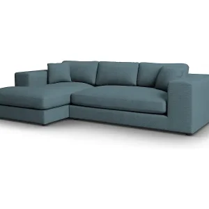 CXL by Christian Lacroix - 5-Sitzer Ecksofa links "Tendance" Sitzer aus Cord blau - 282x174x72cm Expressversand