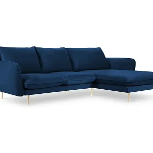 Cosmopolitan Design - 5-Sitzer Ecksofa rechts "Vienna" aus Samt königsblau - 255x170x95cm Jetzt Bestellen