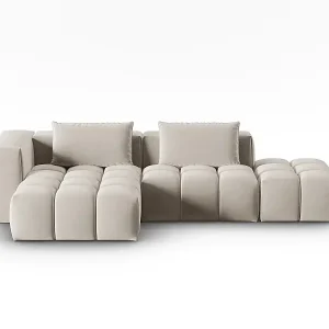 CXL by Christian Lacroix - 4-Sitzer modulares Ecksofa links "Lorella" Sitzer aus Samt Ecru - 265x145x70cm Letzte Chance