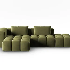 Preisreduziert CXL by Christian Lacroix - 4-Sitzer modulares Ecksofa links "Lorella" Sitzer aus Samt hellgrün - 265x145x70cm