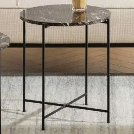 Preisreduziert Beistelltisch Avila - Ø42x45 cm - brauner Marmor