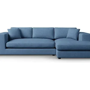 CXL by Christian Lacroix - 5-Sitzer Ecksofa rechts "Tendance" Sitzer aus strukturiertem Stoff dunkelblau - 282x174x72cm Top-Seller