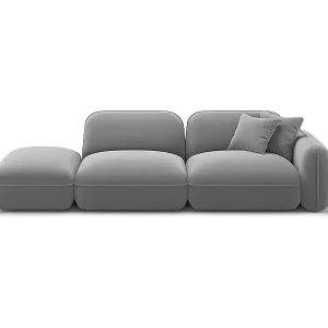 CXL by Christian Lacroix - 3-Sitzer modulares Sofa links "Lucien" Sitzer aus Samt hellgrau - 295x90x70cm Jetzt Kaufen