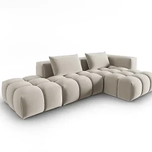 CXL by Christian Lacroix - 4-Sitzer modulares Ecksofa rechts "Lorella" Sitzer aus Samt Ecru - 265x145x70cm Schnäppchen