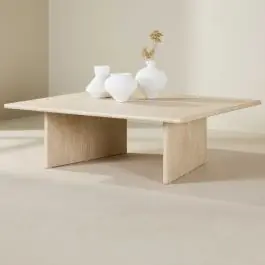 Echt Couchtisch Skagen Venture Design - Beige MDF 120x100 cm