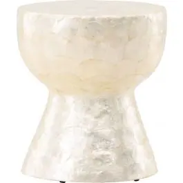 Couchtisch Sandön Venture Design - Capiz - ⌀40 cm - Beige Direktkauf