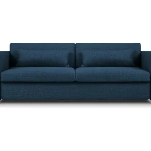 CXL by Christian Lacroix - 3-Sitzer ausklappbares Sofa "Yanis" Sitzer aus strukturiertem Stoff blau - 202x102x80cm Gratis Versand