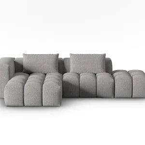 Rabatt CXL by Christian Lacroix - 4-Sitzer modulares Ecksofa links "Lorella" Sitzer aus strukturiertem Stoff dunkelbeige - 265x145x70cm