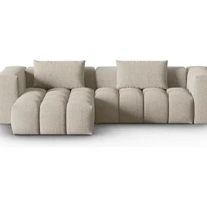 Top-Seller CXL by Christian Lacroix - 3-Sitzer modulares Ecksofa links "Lorella" Sitzer aus strukturiertem Stoff sand - 260x145x70cm