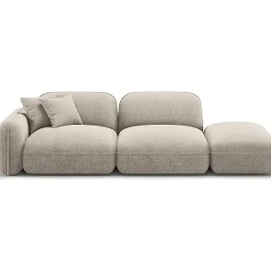Preisknaller CXL by Christian Lacroix - 3-Sitzer modulares Sofa rechts "Lucien" Sitzer aus Samt dunkelbeige - 295x90x70cm