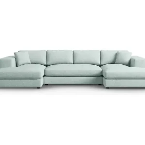 Sale CXL by Christian Lacroix - 5-Sitzer Panoramasofa "Tendance" Sitzer aus strukturiertem Stoff minze - 344x170x72cm