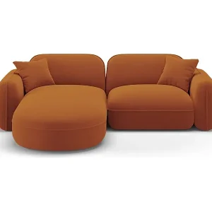 Sofort Bestellen CXL by Christian Lacroix - 3-Sitzer modulares Ecksofa links "Lucien" Sitzer aus Samt terrakotta - 230x165x70cm