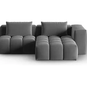 Direktkauf CXL by Christian Lacroix - 3-Sitzer modulares Ecksofa rechts "Lorella" Sitzer aus Samt Zement - 205x145x70cm