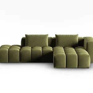 CXL by Christian Lacroix - 4-Sitzer modulares Ecksofa rechts "Lorella" Sitzer aus Samt hellgrün - 265x145x70cm Direkt Vom Hersteller