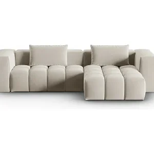 CXL by Christian Lacroix - 3-Sitzer modulares Ecksofa rechts "Lorella" Sitzer aus Samt Ecru - 260x145x70cm Preiswert
