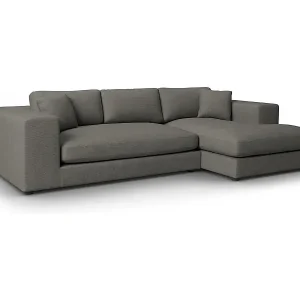 Kostenloser Versand CXL by Christian Lacroix - 5-Sitzer Ecksofa rechts "Tendance" Sitzer aus Cord dunkelgrau - 282x174x72cm