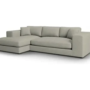 CXL by Christian Lacroix - 5-Sitzer Ecksofa links "Tendance" Sitzer aus Cord hellgrau - 282x174x72cm Billig