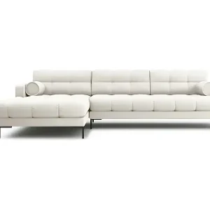 Knallerangebot Cosmopolitan Design - 5-Sitzer Ecksofa links "Bali" aus strukturiertem Stoff leichtes beige - 293x185x75cm