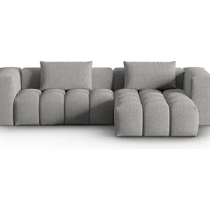 Markenprodukt CXL by Christian Lacroix - 3-Sitzer modulares Ecksofa rechts "Lorella" Sitzer aus strukturiertem Stoff dunkelbeige - 260x145x70cm