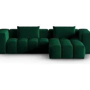 CXL by Christian Lacroix - 3-Sitzer modulares Ecksofa rechts "Lorella" Sitzer aus Samt flaschengrün - 260x145x70cm Bestpreis