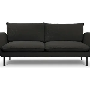 Cosmopolitan Design - 3-Sitzer Sofa "Vienna" aus Boucle schwarz - 200x92x95cm Kracherpreis