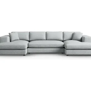 CXL by Christian Lacroix - 5-Sitzer Panoramasofa "Tendance" Sitzer aus strukturiertem Stoff hellgrau - 344x170x72cm Garantierte Lieferung