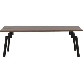 Super-Preis Sofatisch Bethan Venture Design - MDF Walnuss - 120x70 cm - Schwarz