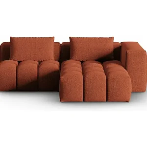 CXL by Christian Lacroix - 3-Sitzer modulares Ecksofa rechts "Lorella" Sitzer aus strukturiertem Stoff koralle - 205x145x70cm Preisreduziert