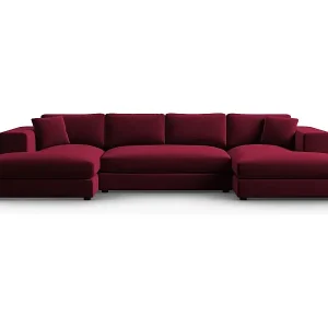 CXL by Christian Lacroix - 5-Sitzer Panoramasofa "Tendance" Sitzer aus Samt rot - 344x170x72cm Billig