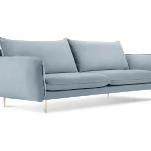 Cosmopolitan Design - 3-Sitzer Sofa "Vienna" aus Samt hellblau - 200x92x95cm Garantierte Lieferung