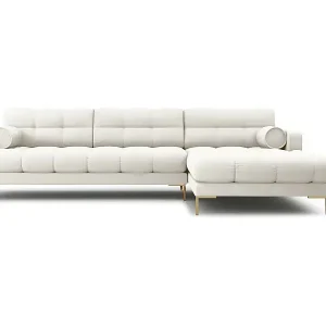 Jetzt Kaufen Cosmopolitan Design - 5-Sitzer Ecksofa rechts "Bali" aus strukturiertem Stoff leichtes beige - 293x185x75cm