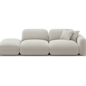 Super-Preis CXL by Christian Lacroix - 3-Sitzer modulares Sofa links "Lucien" Sitzer aus Samt leichtes beige - 295x90x70cm