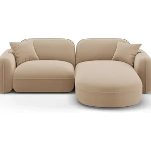 Mega-Angebot CXL by Christian Lacroix - 3-Sitzer modulares Ecksofa rechts "Lucien" Sitzer aus Samt sand - 230x165x70cm