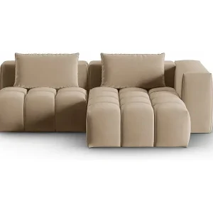 CXL by Christian Lacroix - 3-Sitzer modulares Ecksofa rechts "Lorella" Sitzer aus Samt sand - 205x145x70cm Super-Preis