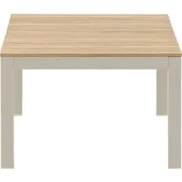 Sofatisch Brasilia Venture Design - Beige Aluminium und Teakholz - 120x60 cm Knallerangebot
