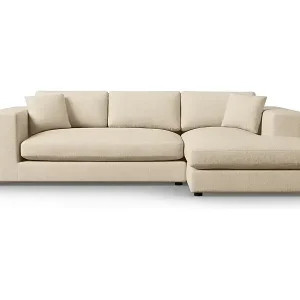 CXL by Christian Lacroix - 5-Sitzer Ecksofa rechts "Tendance" Sitzer aus strukturiertem Stoff beige - 282x174x72cm Sonderaktion