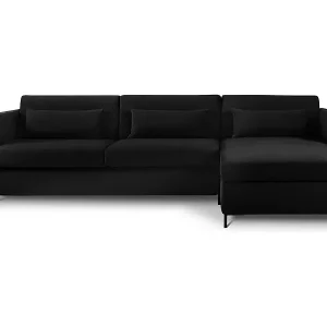 CXL by Christian Lacroix - 4-Sitzer ausklappbares Ecksofa rechts "Yanis" Sitzer aus Samt schwarz - 260x170x80cm Jetzt Bestellen