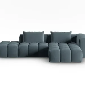 CXL by Christian Lacroix - 4-Sitzer modulares Ecksofa rechts "Lorella" Sitzer aus Samt pastellblau - 265x145x70cm Online Kaufen