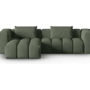 Wochenendangebot CXL by Christian Lacroix - 3-Sitzer modulares Ecksofa links "Lorella" Sitzer aus strukturiertem Stoff dunkles olivgrün - 260x145x70cm