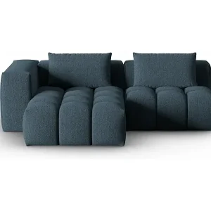 CXL by Christian Lacroix - 3-Sitzer modulares Ecksofa links "Lorella" Sitzer aus strukturiertem Stoff dunkelblau - 205x145x70cm Preisreduziert